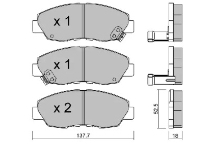 Комплект тормозных колодок (AISIN: BPHO-1002)